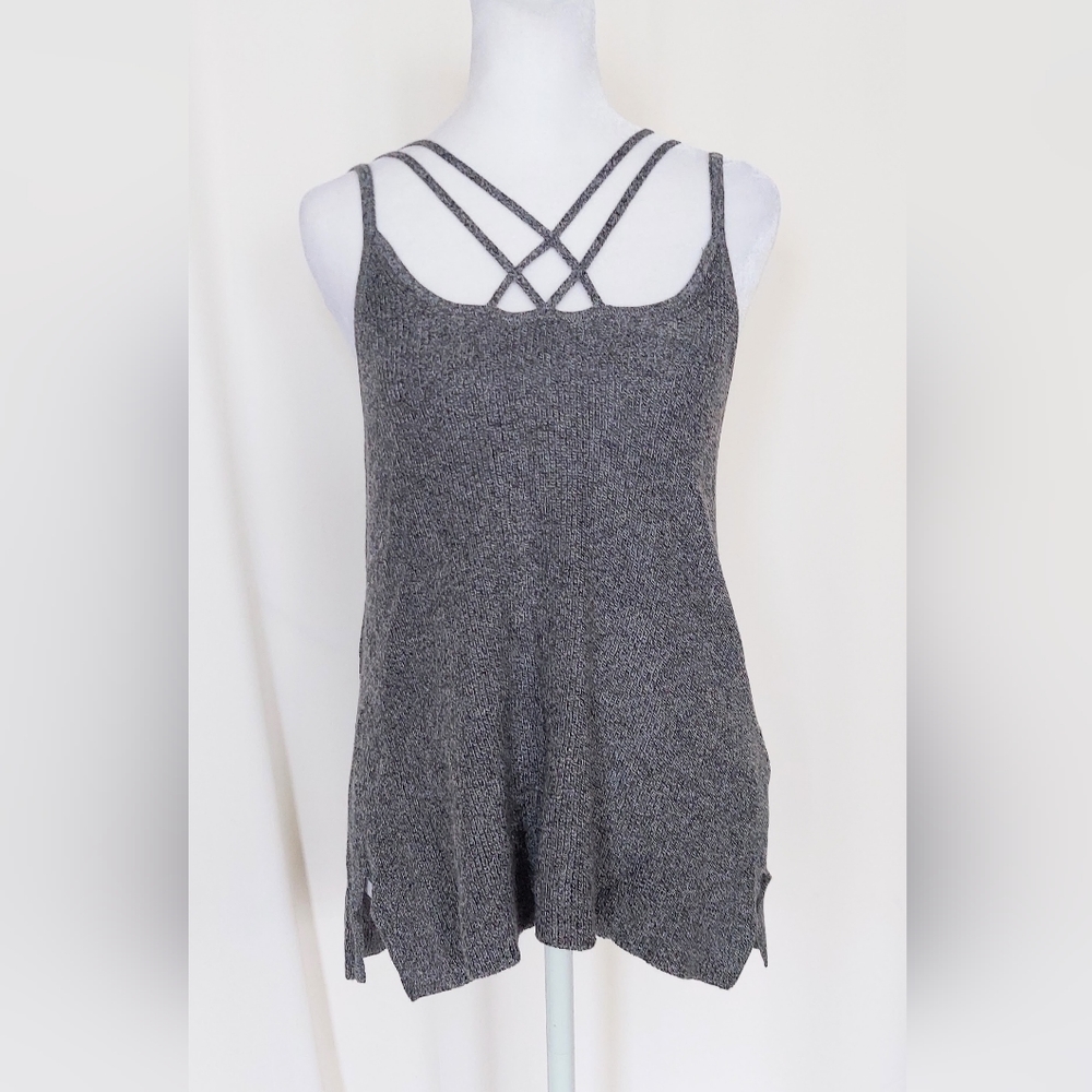 American Eagle Multi Strap Knit Tank Top Gray Size Small
